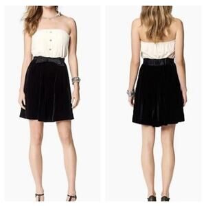 Juicy Couture Tuxedo Strapless Pleated Silk Velvet Dress y2k size 6